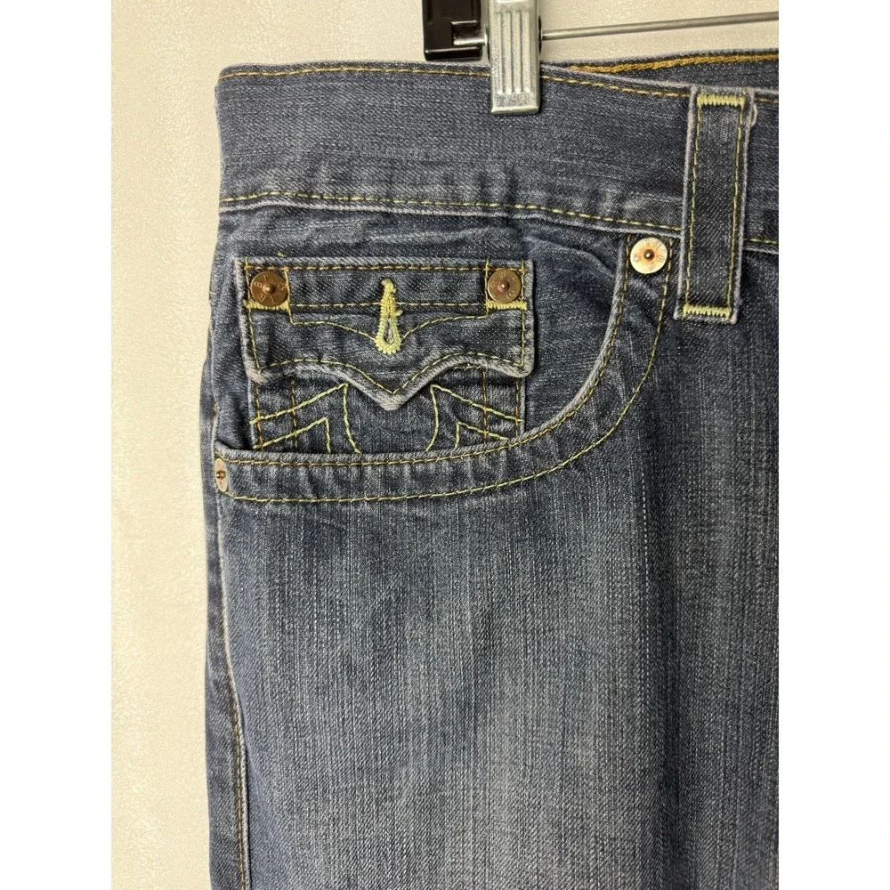 VTG Y2K True Religion World Tour Straight Cut Jeans Men's Size 40x30 Blue Denim
